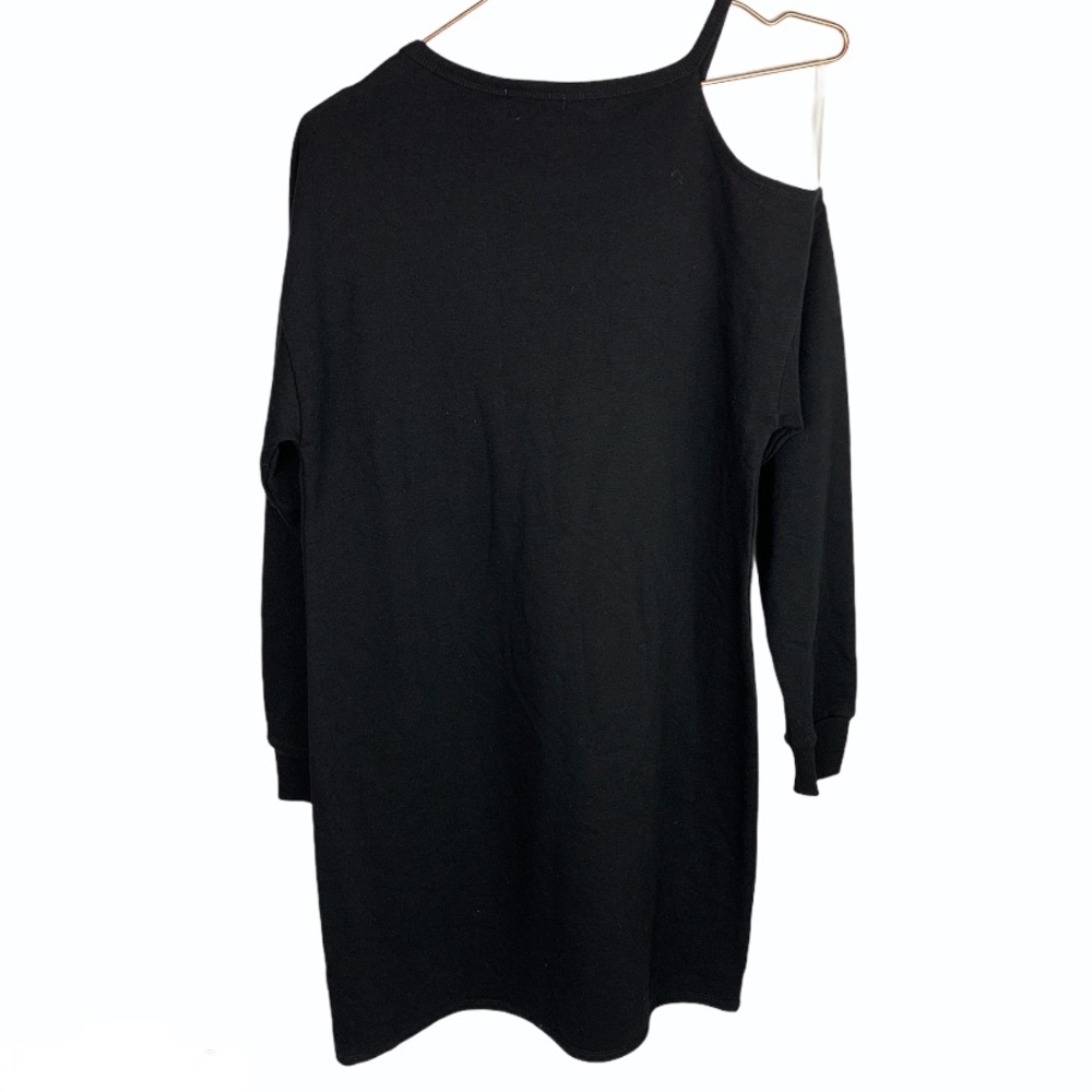 Cold Shoulder Embroidered Sweatshirt Dress View 4